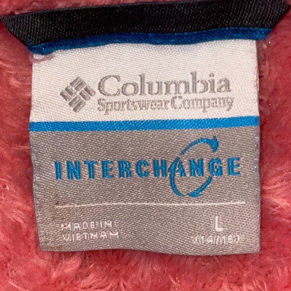 Columbia Kid//Girl's Coral Fleece Fluffy Full Zip Interchange Jacket Large 14/16 - Picture 3 of 5